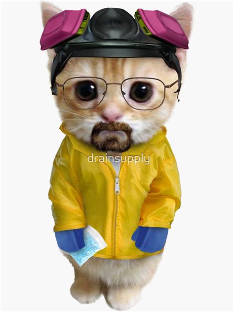 Walter White Kitty Hazmat Suit Sticker For Sale By Drainsupply