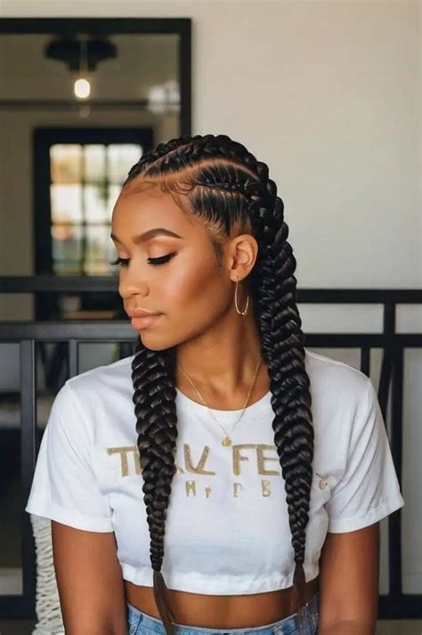 Pin By Ge Riley On Crowning Glory Feed In Braids Hairstyles Braided