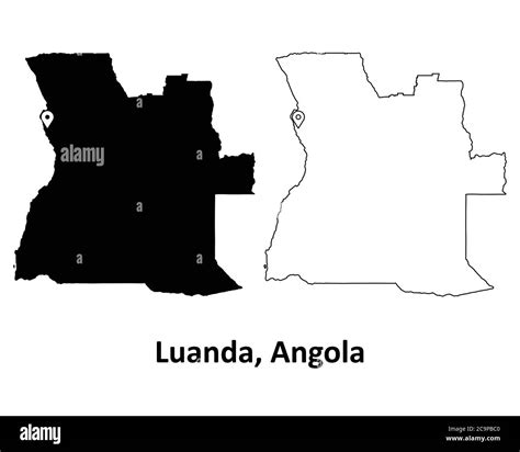 Luanda Angola Detailed Country Map With Capital City Location Pin