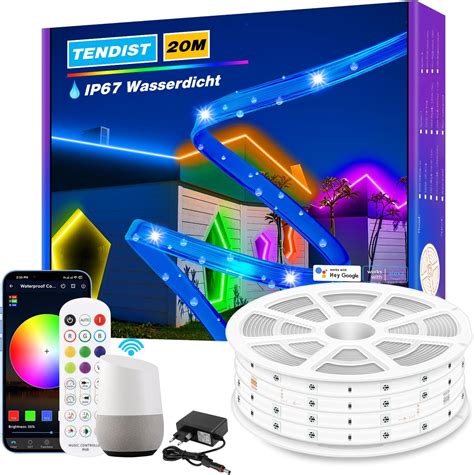 TENDIST 20M WiFi Ruban LED Exterieur Etanche IP67 Etanche LED