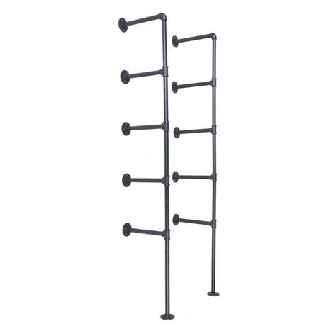 Floor Mounted Shelving Unit Without Wood Industrial Raw Steel Pipe Style Pipe Dream Furniture