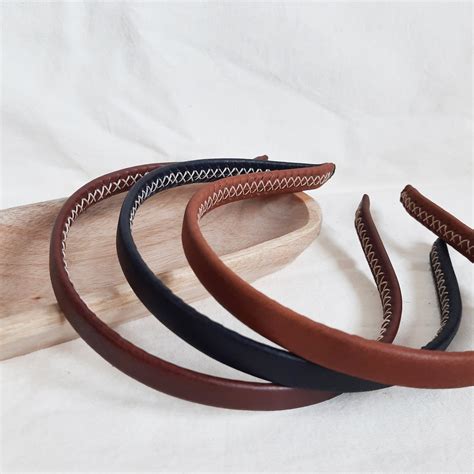 Basic Leather Headband Thin Leather Hair Band Simple Etsy