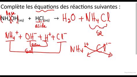 Les réactions chimiques et la stoechiométrie YouTube