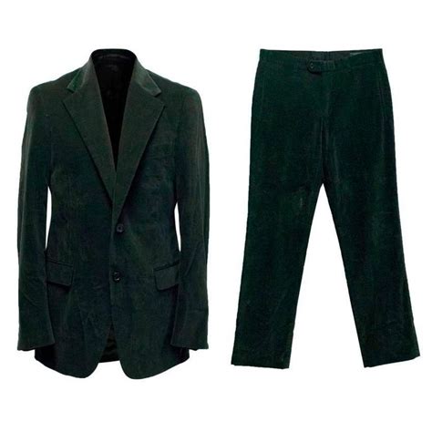 Prada Dark Green Corduroy Suit For Sale At 1stdibs