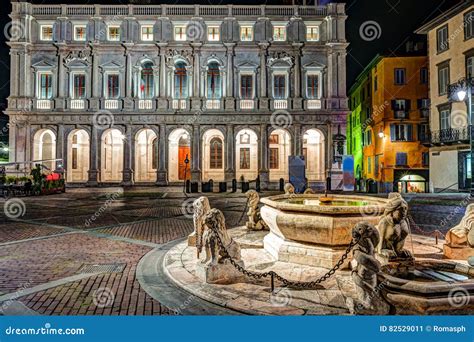 Piazza Vecchia Citta Alta Bergamo Italy Stock Image Image Of