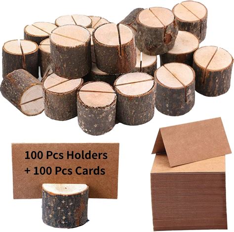 Amazon Plazotta Pack Rustic Wooden Place Card Holders With