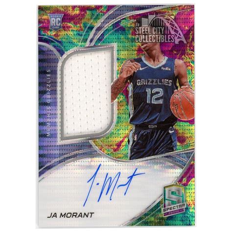 Ja Morant 2019 20 Panini Spectra Celestial Rookie Patch Autograph Card