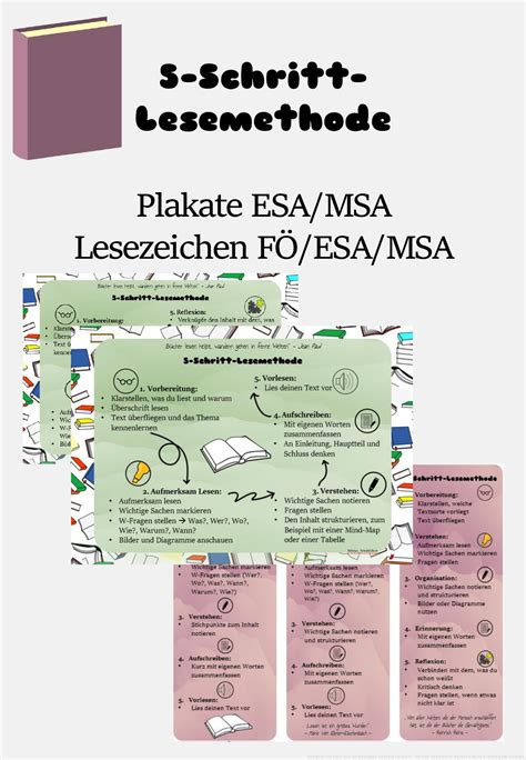 5 Schritt Lesemethode FÖ ESA MSA Klassenfuchs