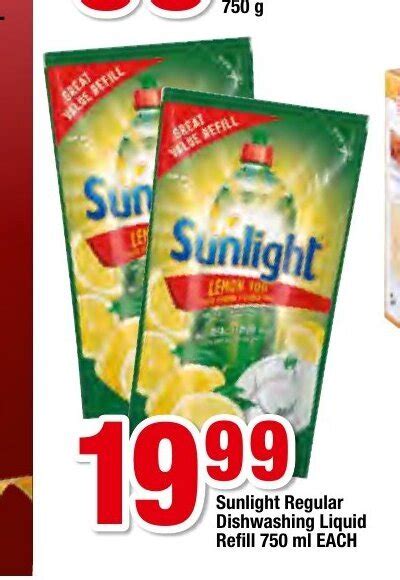 Sunlight Regular Dishwashing Liquid Refill 750ml Each Offer At OK Foods