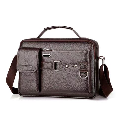 Bolsa De Ombro Social Masculina Saco De Couro Mensageiro Tote Casual