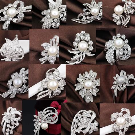 Many Styles Small Rhinestone Flower Silver Color Simulated Pearl