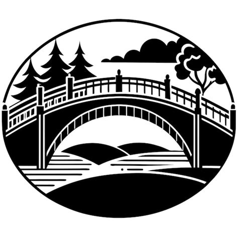 Silhouette Of A Bridge Over The River For Transportation And Scenic