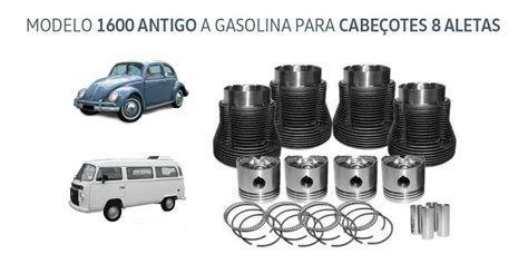 Kit Motor Camisa Pistão Ar 1600 Kombi Fusca Original Vw Luson