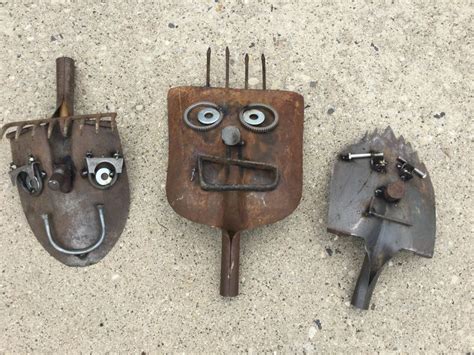 Welded Shovel Faces Recycled Metal Art Scrap Metal Art Metal Art