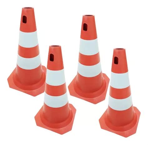 Kit 6 Cones De Sinalização Laranja E Branco 50 Cm Frete grátis