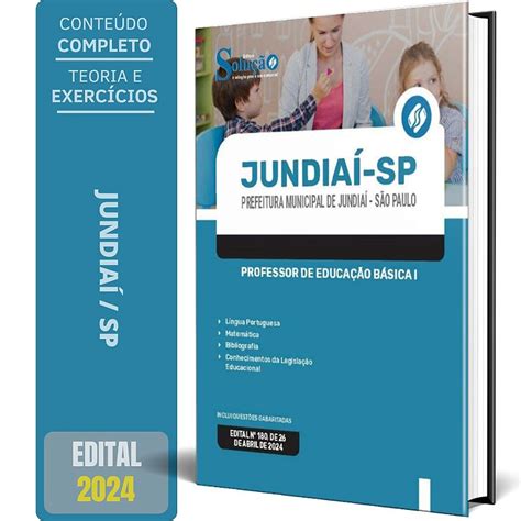 Apostila Prefeitura de Jundiaí SP 2024 Professor de Educação Básica I