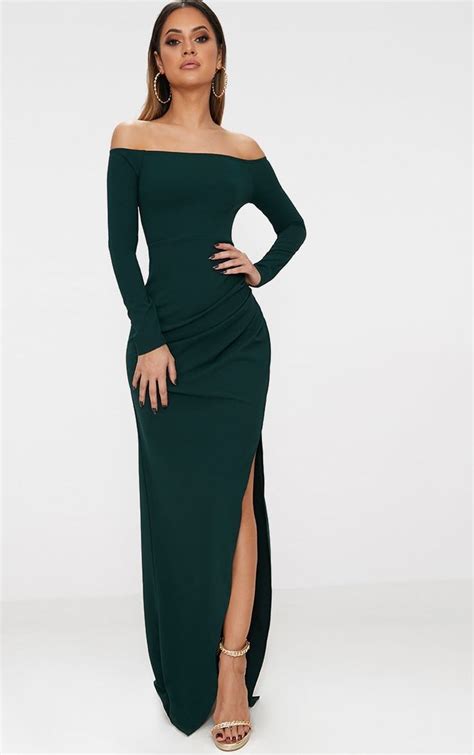 Emerald Evening Gown Long Sleeve