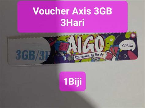 Voucher Kuota Axis 2GB 3 Hari Atau 3 GB 3 Hari Untuk Kot Tertentu AIGO