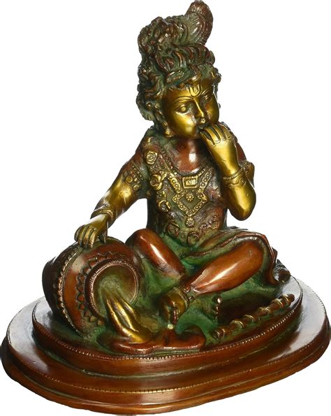 Amazon Gangesindia Makhan Chor Bal Gopal Brass Figure 19 69 CM