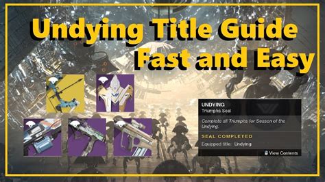 Destiny 2 Season Of Undying Undying Title Guide Fast And Easy Title