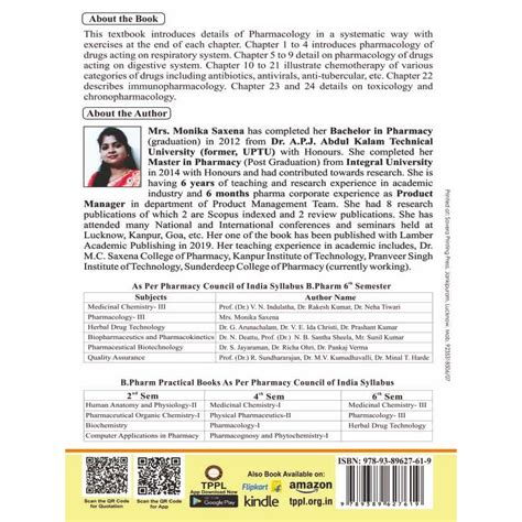 Pharmacology 3 Book For B Pharm 6th Sem Thakur Publication