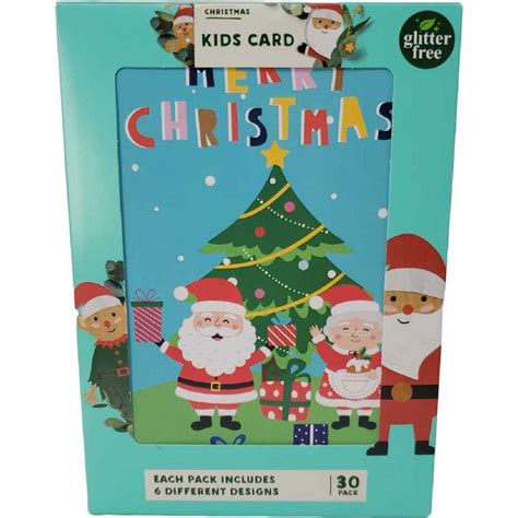 Christmas Cards Assorted Kids Designs 30 Pack | Woolworths