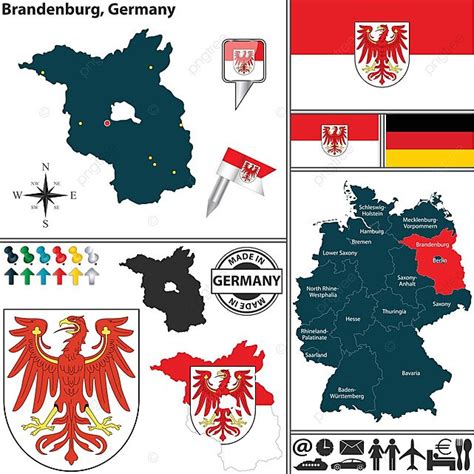 Map Of Brandenburggermany Flag Brandenburg German Vector Flag