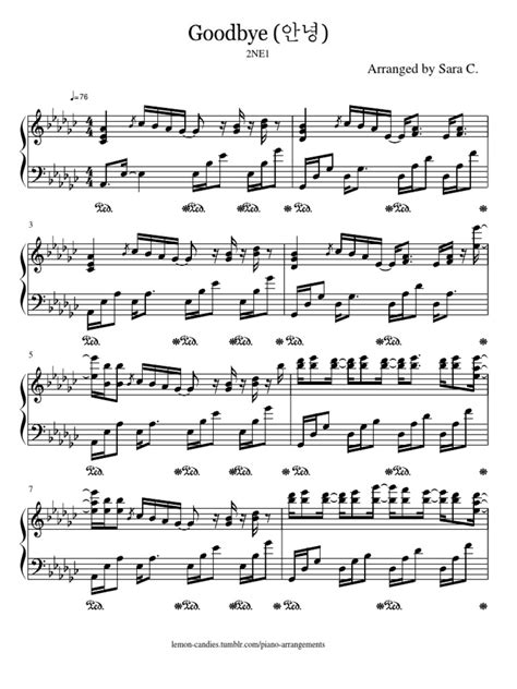 2ne1 - Goodbye (Piano Sheet Music) | PDF