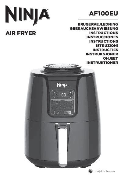 Ninja Af Eu Air Fryer Instruction Manual User Guide Tips And