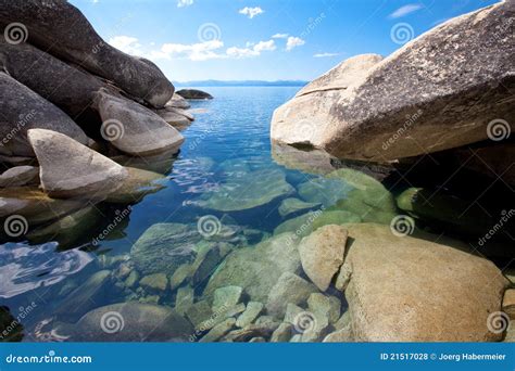 Big Granite Boulders At Pristine Lake Shore Stock Photo Image Of