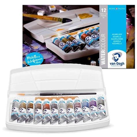 Van Gogh Caja Pl Stico Acuarelas Ml Colores Met Licos