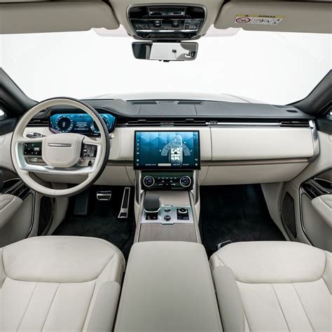 The Interior Of A Modern Car With Leather Seats