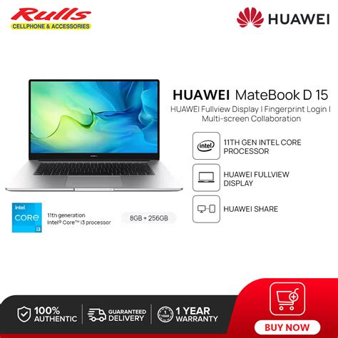 Huawei Matebook D 15 Laptop Intel® Core™ I3 1115g4 8gb256gb Eye Comfort Huawei Fullview