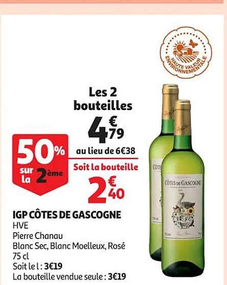 Promo Igp Côtes De Gascogne Hve Pierre Chanau chez Auchan iCatalogue fr