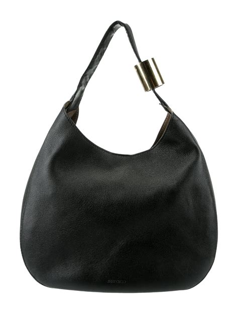 Jimmy Choo Stevie Leather Hobo Black Hobos Handbags Jim