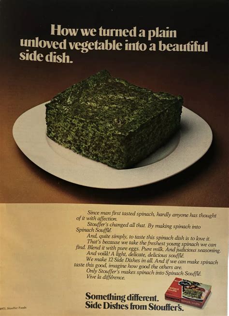 Print Ad 1973 Stouffers Spinach Souffle Frozen Vegetables Beautiful Side Dish Ebay