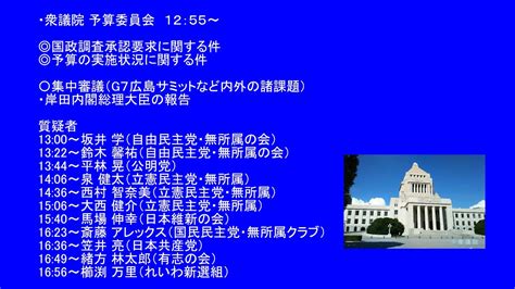 （編集中）国会中継 予算委員会 集中審議（20230524） Youtube