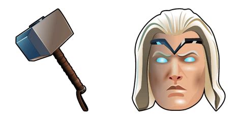 An Image Of The Face Of Thor With Blue Eyes And A Large Hammer On Its Head