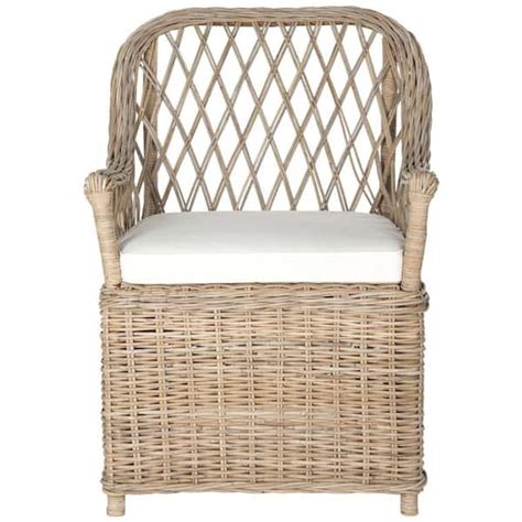 Safavieh Maluku Natural Rattan Arm Chair Fox1604a The Home Depot