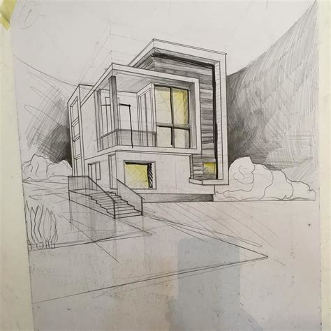 Perspective House Sketch at PaintingValley.com | Explore collection of ...