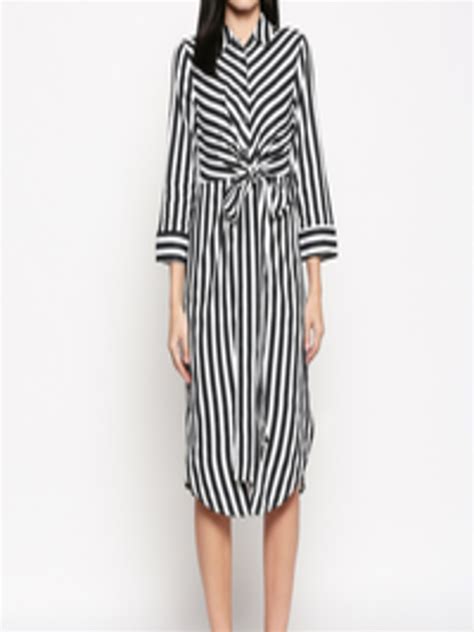 Buy People Women Black And White Striped Shirt Dress Dresses For Women