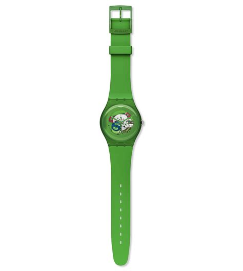 Green Lacquered Suog103 Swatch International Minimalist Watch