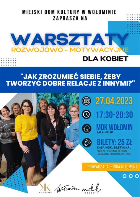 Warsztaty rozwojowo motywacyjne Jak zrozumieć mężczyznę MDKWołomin