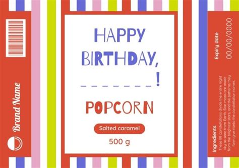 Free Popcorn Label Template To Design Wepik