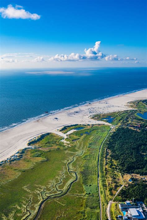 Sankt Peter Ording Von Oben Sandstrand Landschaft Der Nordsee In