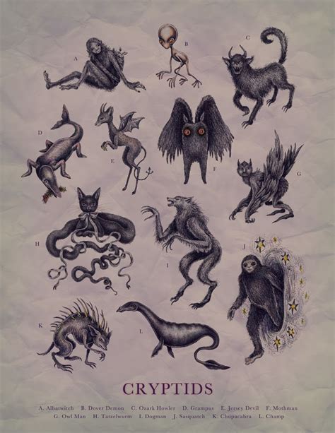 Cryptids 8.5x11 Print - Etsy | Dark art illustrations, Hippie art, Art ...