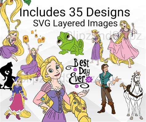 Tangled Svg Tangled Png Princess Svg Clipart Layered Files Etsy