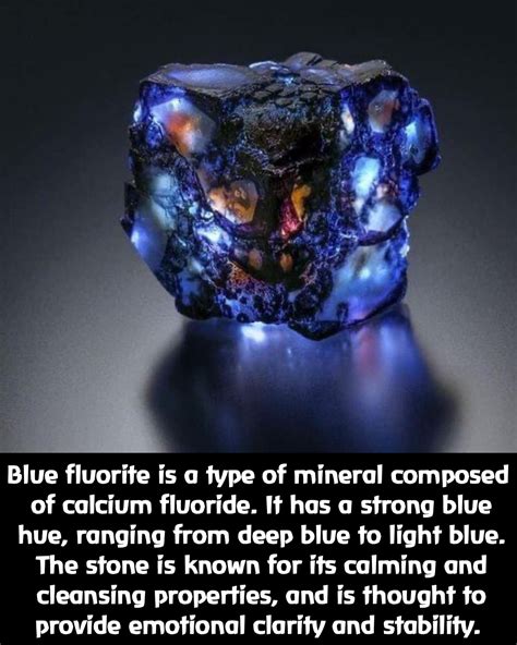 Blue Fluorite Is A Type Of Mineral Composed Of Calcium Fluoride It Has