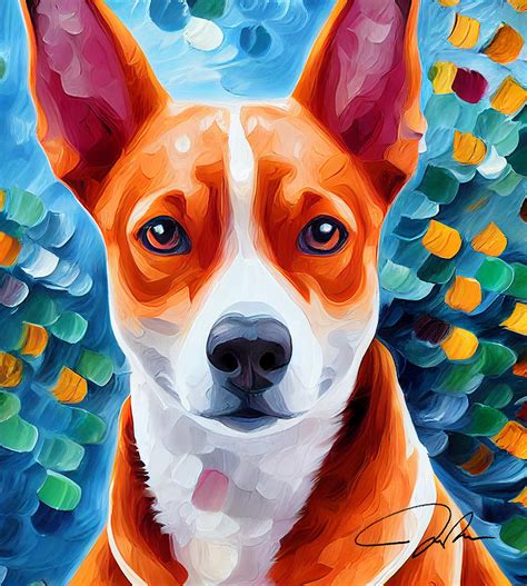 Basenji Abstract Dog Art Print Painting By Nam Nguyen Fine Art America