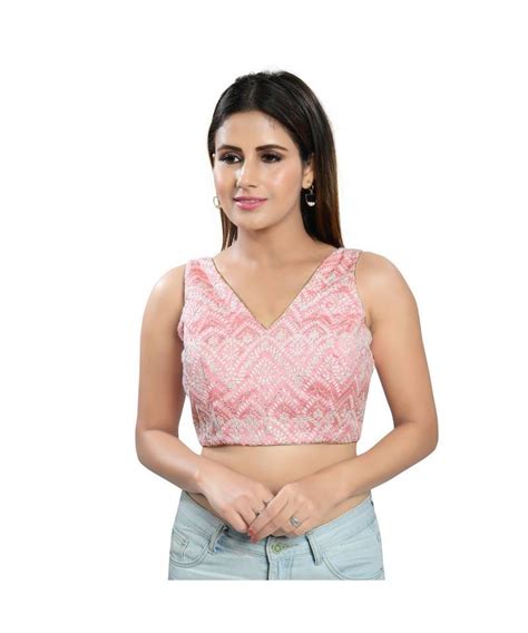 Muhenera Womens Art Silk Sleeveless Saree Blouse Muhenera S 3718391